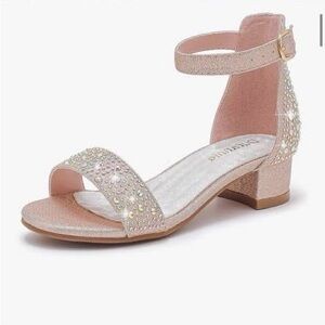Dufannie Girls Sandals Open Toe Low Heels
